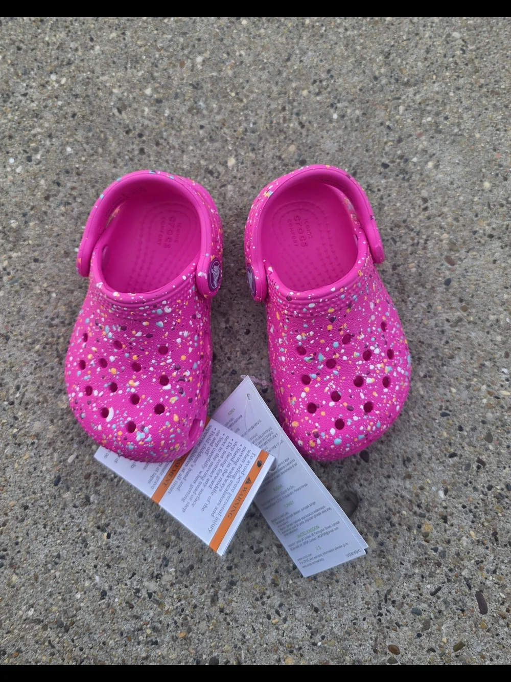 Girls' Hot Pink Glitter Splash Clog - Kids' Toddler Girls 6C